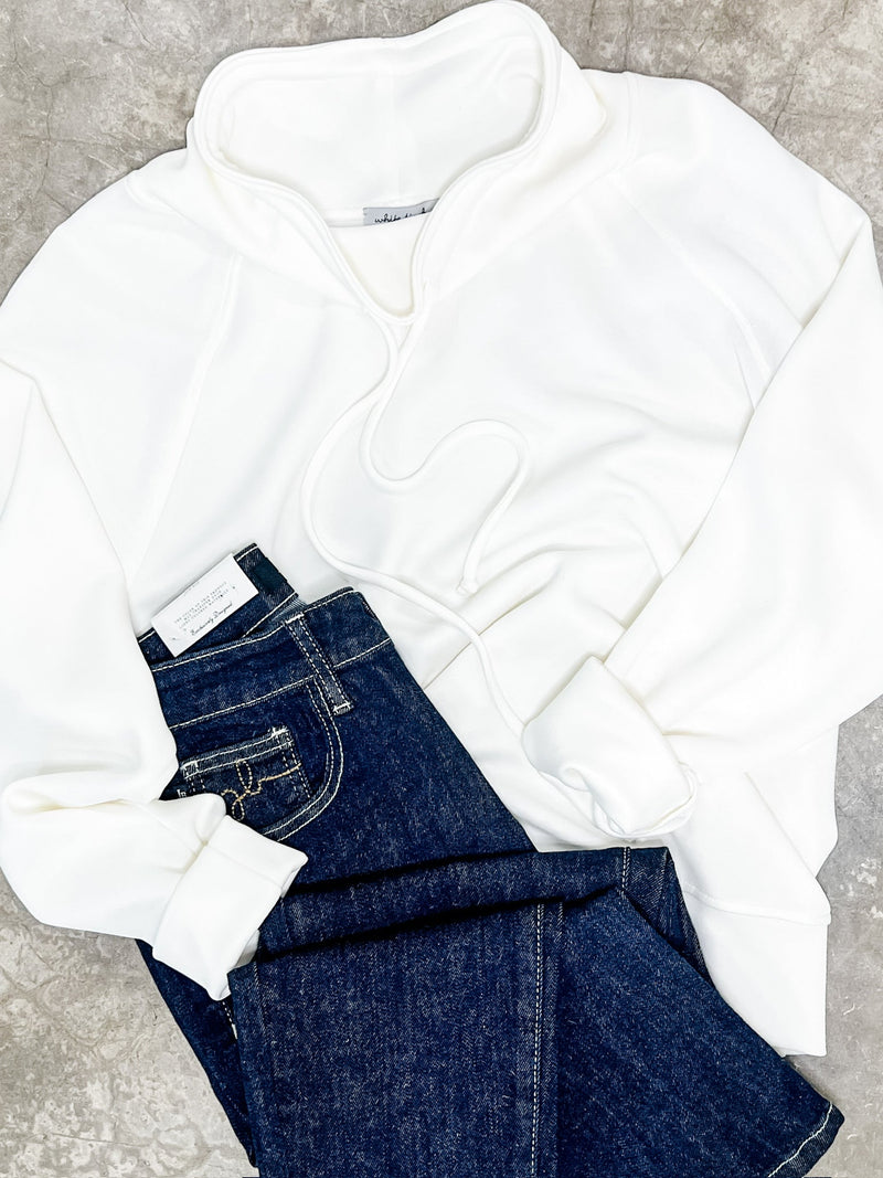 Cowl Neck Pullover In Simply White