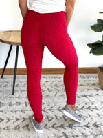 Take It Easy Tik-Tok Pocket Leggings in Red