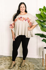 Savanna Jane Bold Embroidered Top In Autumn Dahlia