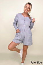 Heyson Comfy Knit Button-Down Long Sleeve Romper