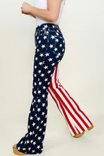 Judy Blue High Waist American Flag Print Flare Jeans