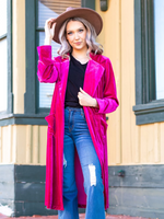 Made to Mingle Velvet Blazer Duster