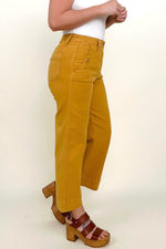 Judy Blue Solid High Waist Garment Dyed Cropped Wide Jeans