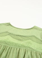 Mesh Lace Detail Short Sleeve Top