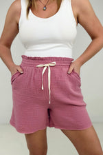 Root of the Gauze Drawstring Waist Shorts