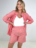 Mountains of Chic Striped Button Down and Shorts Set