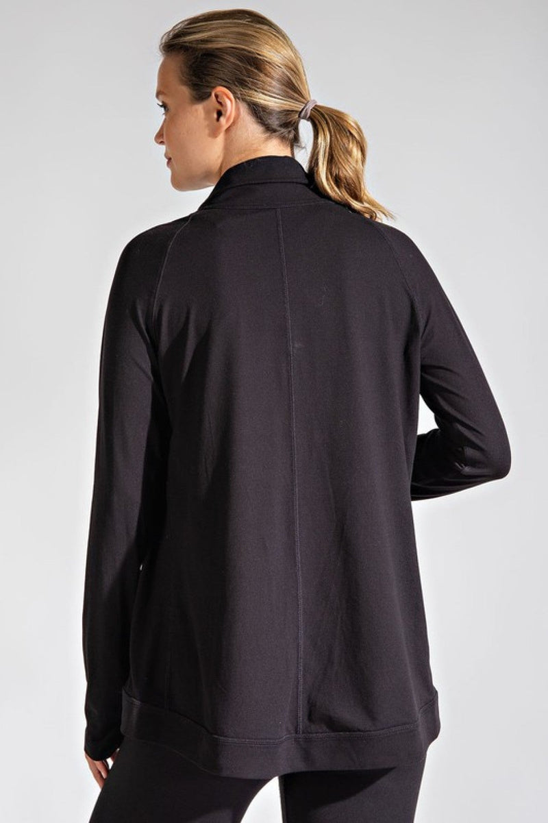 New Colors - Rae Mode Cowl Neck Asymmetric Jacket