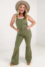 Judy Blue High Waist "Control Top" with Release Hem Retro Flare Overall