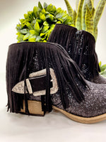 Very G Billie Buckle Booties in Black