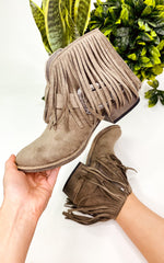 Very G Billie Buckle Booties in Grey