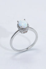 Silver 4-Prong Opal Ring