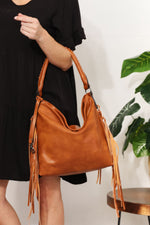 Break Free Leather Fringe Detail Shoulder Bag