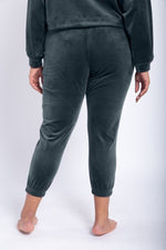 Chic Comfort Velour Joggers With Drawstring Waist