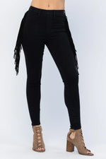 Judy Blue High Rise Side Fringe Skinny Jegging