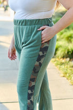 Muted Forest Camouflage Elastic Waist Sweatpants