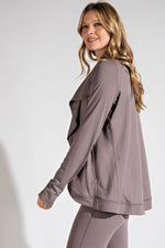 New Colors - Rae Mode Cowl Neck Asymmetric Jacket