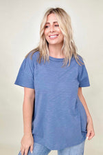 Cotton Bleu Washed Cotton Slub Tee Shirt