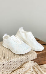 Not Rated Mayo Glitter Sneakers in White