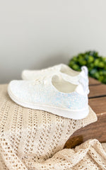 Not Rated Mayo Glitter Sneakers in White